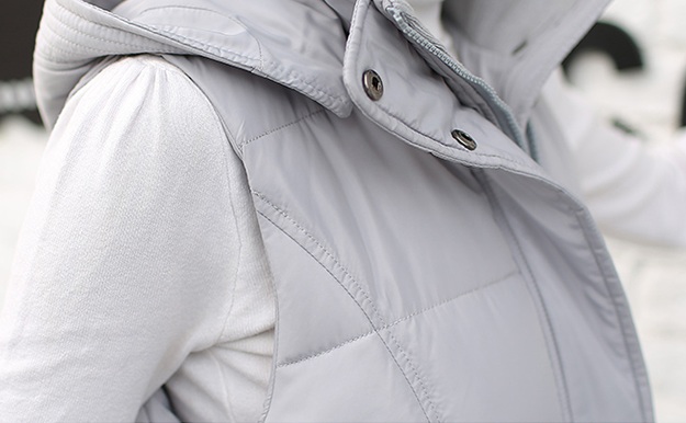 PreOrderคนอ้วน - เสื้อกั๊กแฟชั่น ผ้าร่มบุนวมยาว มี Hood สี : ขาว / ดำ / แดง / เขียว / เทา / ชมพู