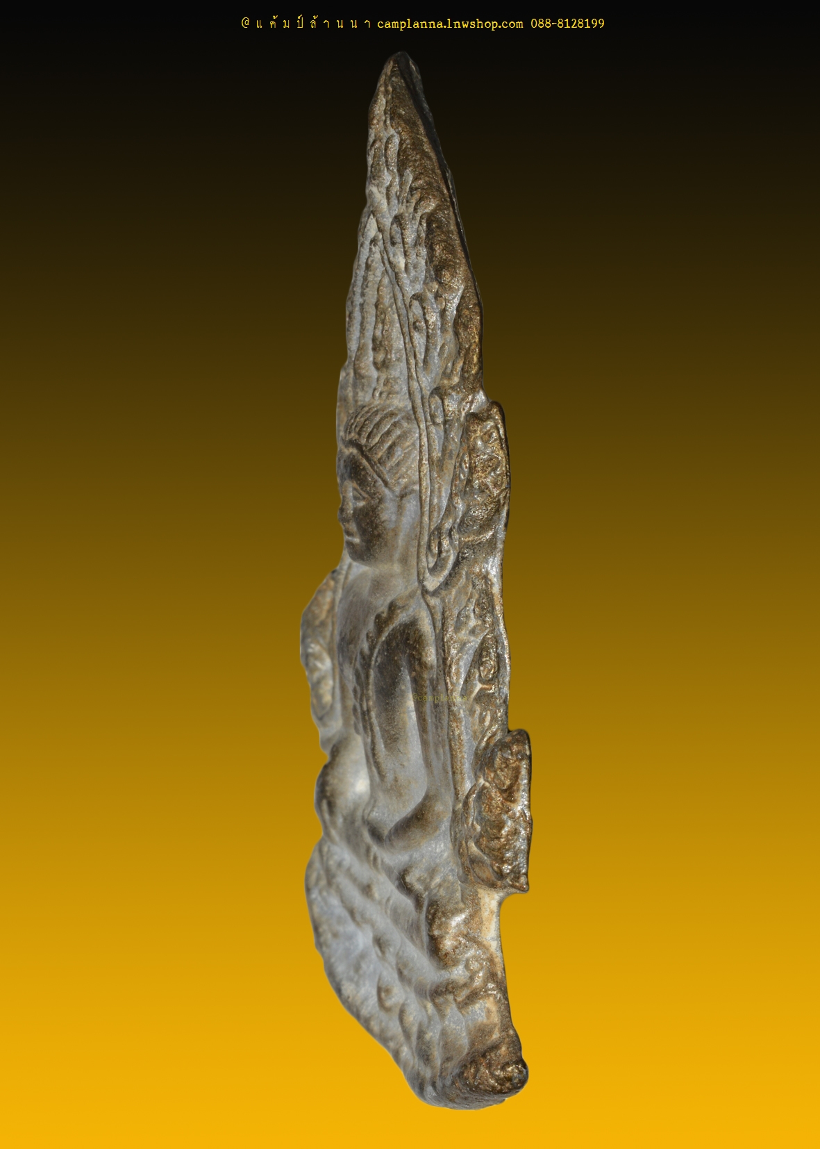 พระพุทธชินราชซุ้มเรือนแก้ว เนื้อชินเงิน คราบผิวปรอท ขนาด 7.7x5.7 cm กรุวัดเขาพนมเพลิง เก่าเก็บจากกรุ