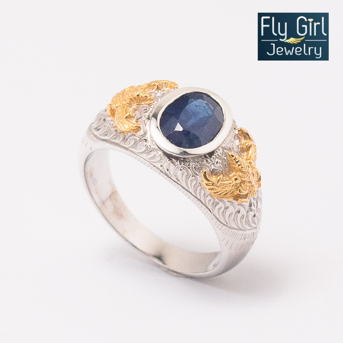 แหวนครุฑหญิง ชาย พลอยไพลินแท้(ราศีกันต์) ปกป้องคุ้มครองด้วยบารมี "องค์พญาครุฑ" ลบล้างอาถรรพ์คุณไสย์ทั้งปวง ภูติผีปีศาจไม่กล้าเข้าใกล้