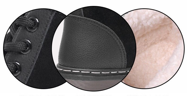 Pre Order - รองเท้ากันหนาว รองเท้าลุยหิมะ หนัง Pu ข้างในบุกำมะหยี่ สูง 17.5cm สี : น้ำตาล / ดำ ไซส์ 35 / 36 / 37 / 38 / 39 / 40