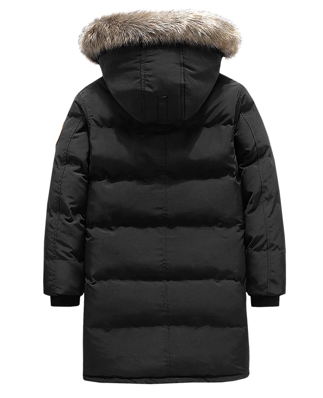 M2324-0012 โค้ทยาวผู้ชาย ขนเป็ด มีHood เฟอร์ ถอดได้ ราคาดี