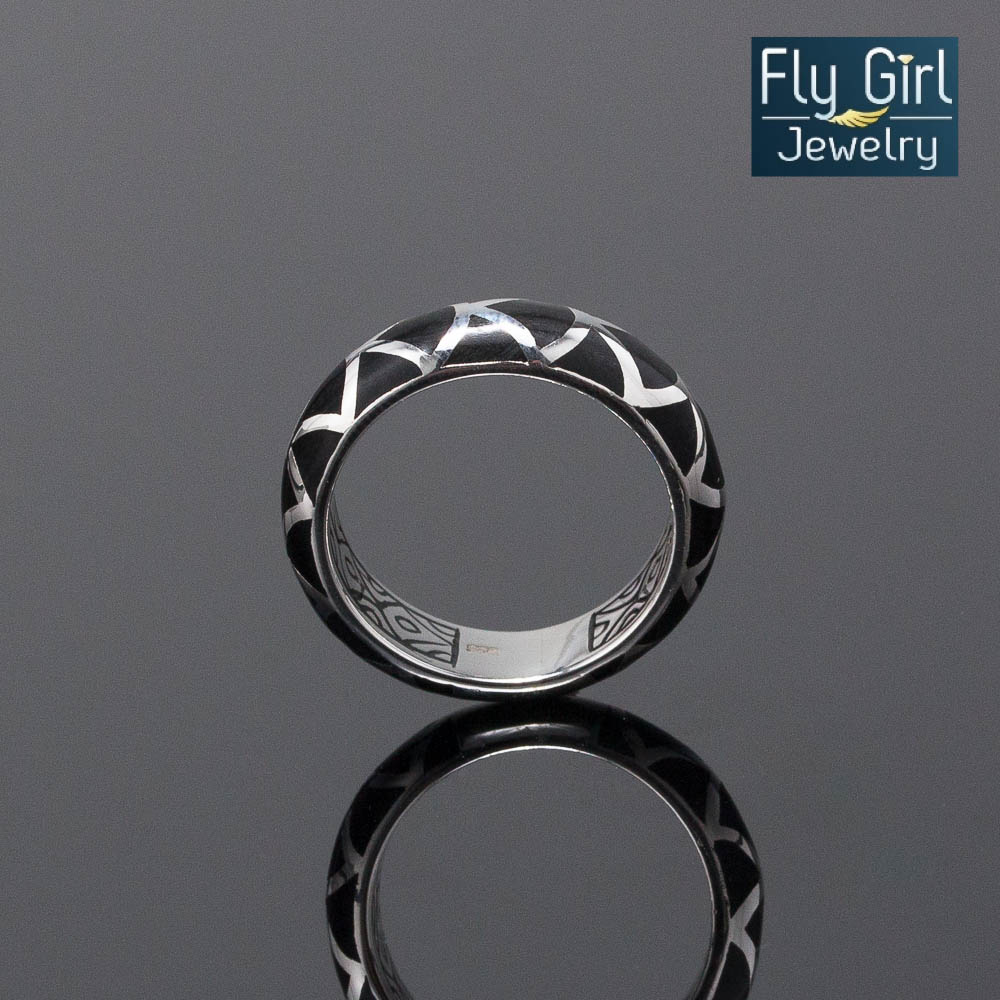 แหวนเกล็ดนาคราชใต้ท้องแหวนเป็นลายคลื่นท้องน้ำลายไทย UNISEX