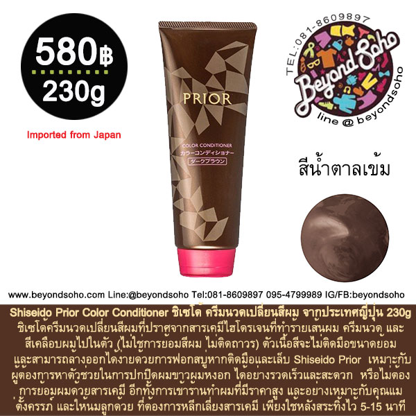 Shiseido Prior Color Conditioner ชิเซโด้ ไพเออร์ ครีมนวดเปลี่ยนสีผม จากประเทศญี่ปุ่น 230g