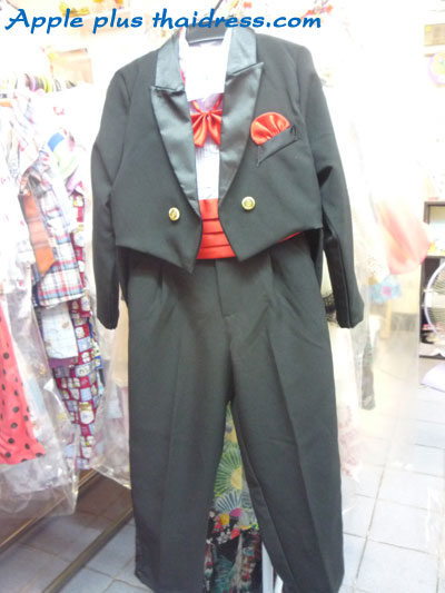 SK02 ชุดสูทเด็กผู้ชายหูกระต่าย สีดำ