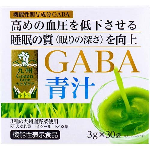 新日配薬品 Kyushu Green Farm Karada Care GABA Aojiru คิวชู กรีนฟาร์ม คาราดะแคร์ กาบ้า อาโอจิรุ เครื่องดื่ม GABA สูตรดูแลสุขภาพจากญี่ปุ่น ขนาด 3 กรัม x 30 ซอง