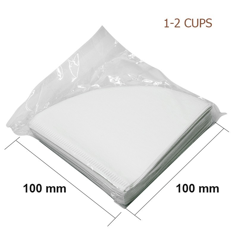 กระดาษกรองกาแฟ Koonan ทรงกรวย กระกรองสีขาว สำหรับถ้วยกรอง 1-2 ถ้วย 1610-556