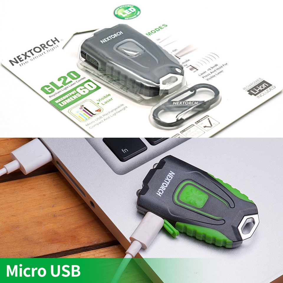 พวงกุญแจ Nextorch GL20 ไฟฉาย + Laser