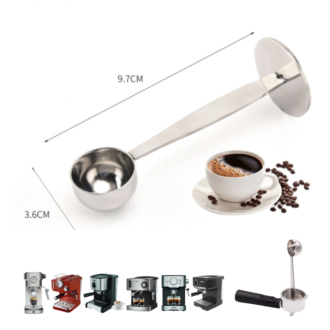 ช้อนตวงแทมเปอร์ 2in1 ขนาด 51 มม.ยาว 9.7 ซม. สแตนเลส ใช้กดผงกาแฟ รหัส 1756