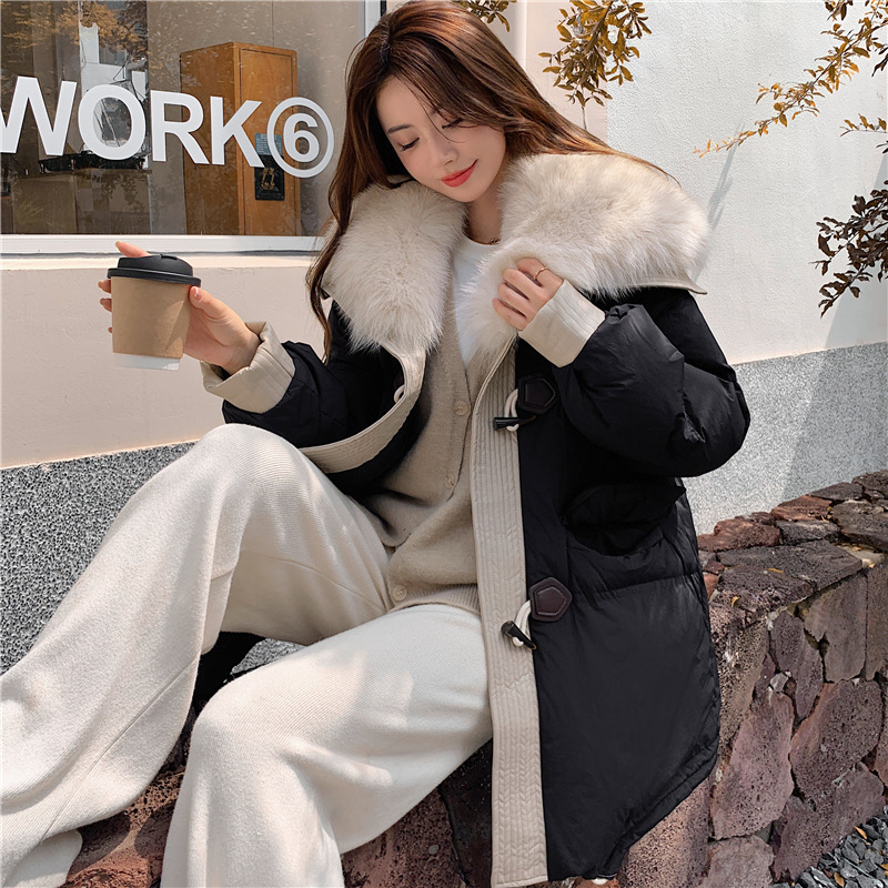 2324-0018 แจ๊คเก็ตบุขนเป็ดขาว ปกเสื้อจะมีขนมิ้งค์ถอดออกได้ค่ะ