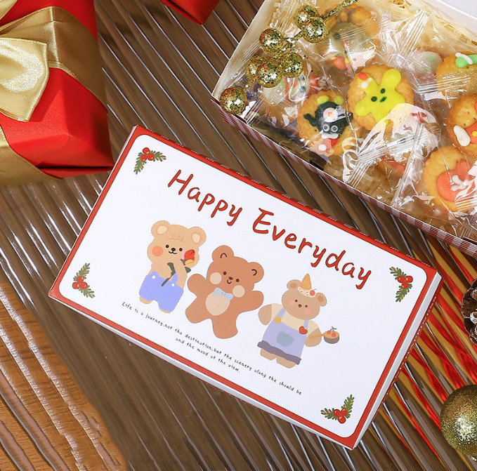 กล่องใส่ขนม-อาหาร Christmas ขนาด 17.5x10x7.5 cm. แพ็ค 20 ชิ้น