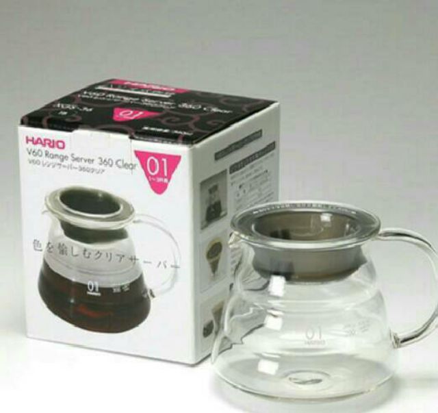 Hario V60 Range Server Clear ฮาริโอะเหยือกเซริฟ์เวอร์กาแฟดริปแก้วใส 3ขนาด 360ml, 600ml ,800ml