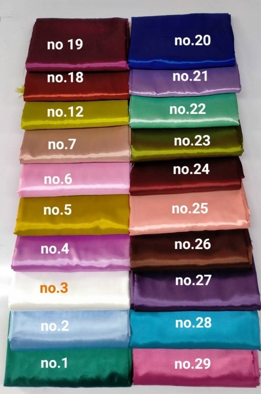 ผ้าไหมสังเคราะห์ทอเครื่องสีพื้น Plain Synthetic Silk