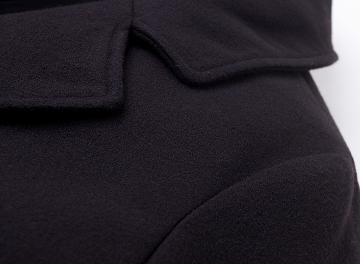 Pre-LD006 - โค้ทกันหนาว ไซส์ใหญ่ ผ้าวูล+ขนสัตว์ สี : ดำ / น้ำตาล