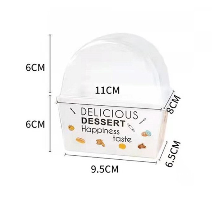 กล่องใส่แซนวิช-ขนม ทรงสูง พร้อมาปิด (ฝาใส) แพ็ค 25/50 ชุด