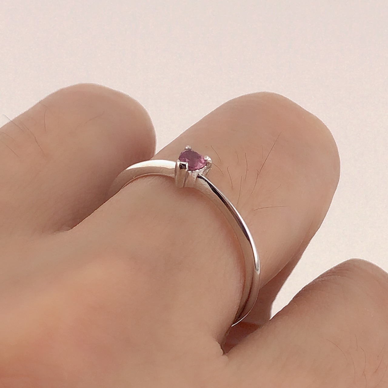 แหวนเงินแท้ พลอยพิงค์ทัวมาลีนแท้(ราศีตุลย์หรือเกิดวันอังคาร)