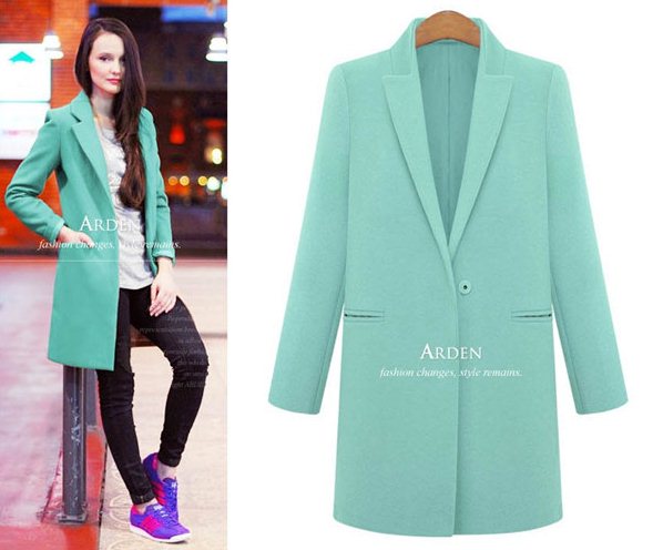 PreOrderคนอ้วน - เสื้อโค้ทกันหนาวแฟชั่น ไซส์ใหญ่ คนอ้วน เสื้อโค้ทตัวยาวไม่หนา สี : เขียว / กากี / ชมพู / แดง / น้ำเงิน / ดำ