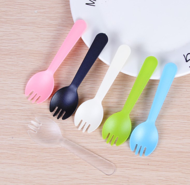 ช้อนขนม พลาสติก แพ็ค 100 ชิ้น (แพ็คแยกชิ้นทุกชิ้น)