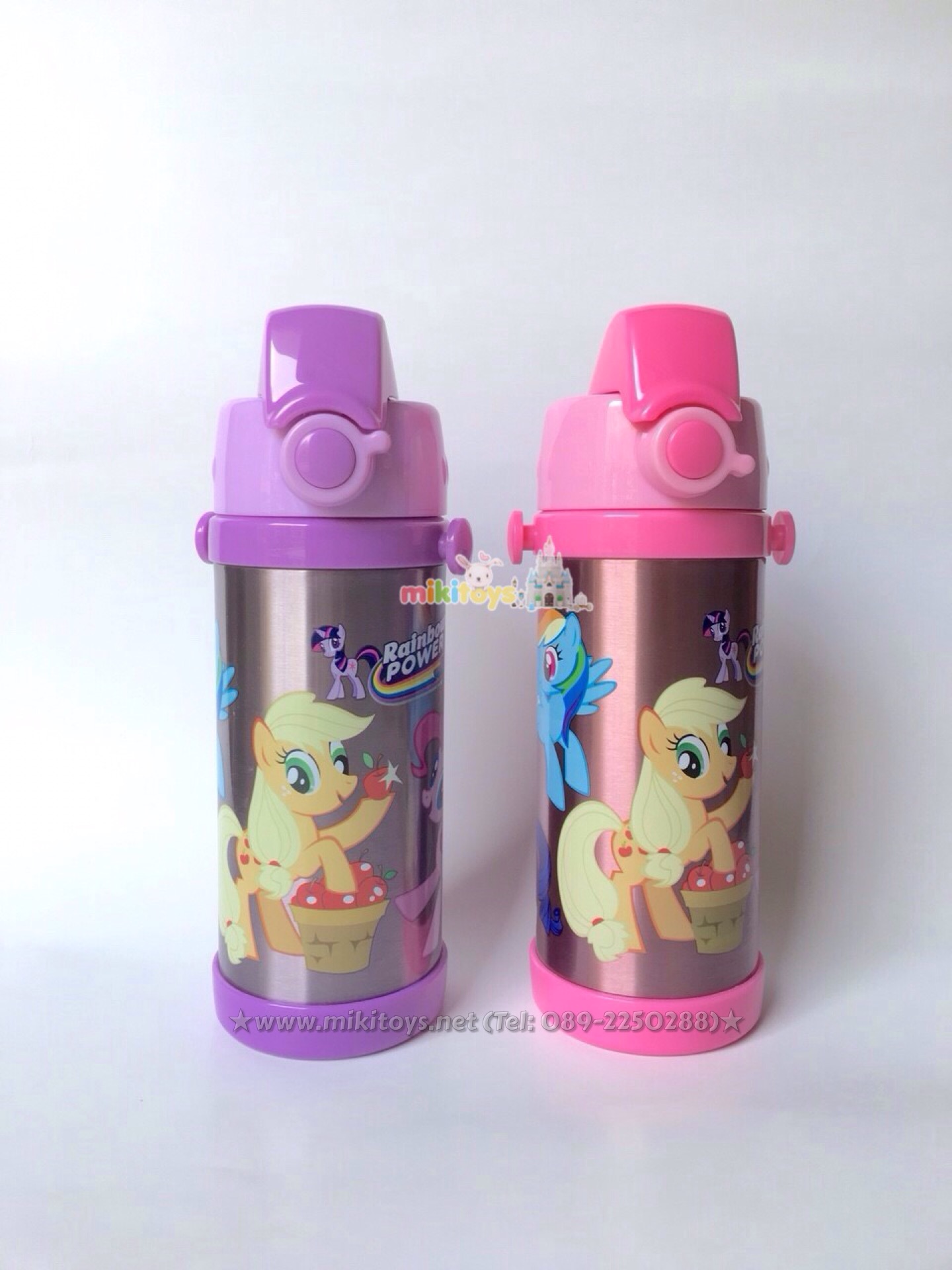 กระติกน้ำ มาย ลิตเติ้ลโพนี่ My little Pony~PURPLE (Rainbow Power)สีม่วง ขนาด350ml. รุ่นกดแล้วฝาเด้ง พร้อมตัวล็อค2ชั้น