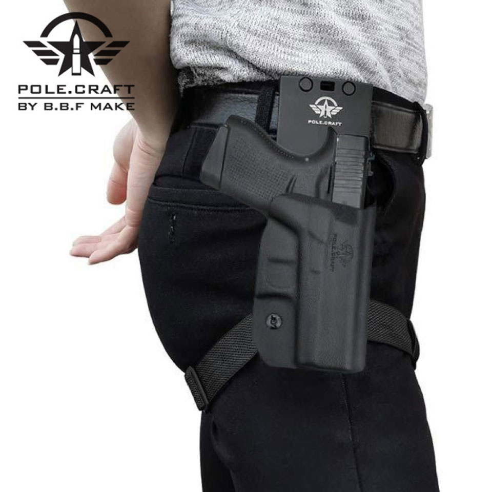 ซองปืนพกนอก + เพลทต่ำ รัดขา B.B.F Make Kydex Holster
