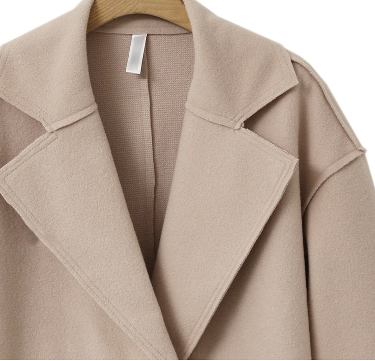 LD002 - เสื้อกันหนาว - โค้ทยาว ขนสัตว์ ไม่หนา สี : กากี / น้ำตาล / ดำ