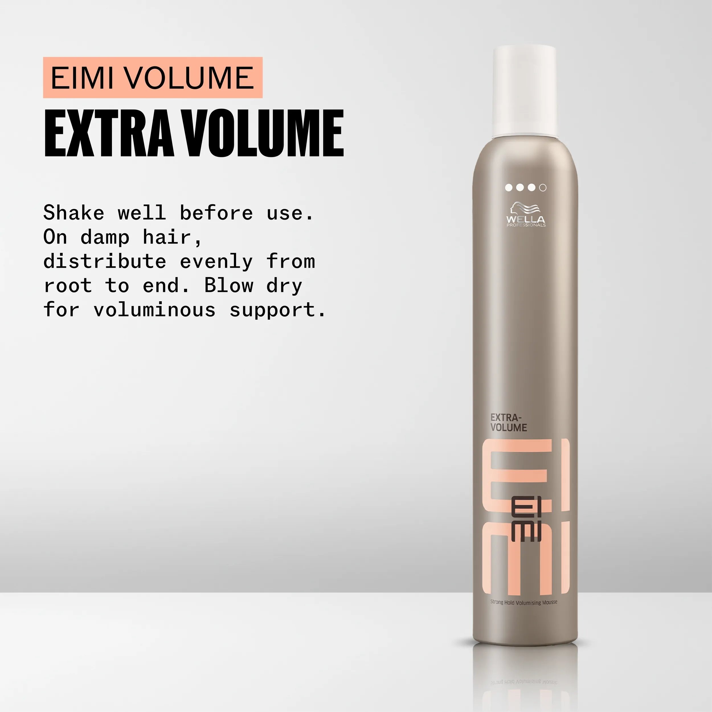 Wella EIMI Extra Volume - Strong Hold Volumizing Mousse 300ml มูสจัดแต่งลอนผมดัด ชนิดเพิ่มโวลุ่ม อยู่ทรงยาวนานพิเศษ
