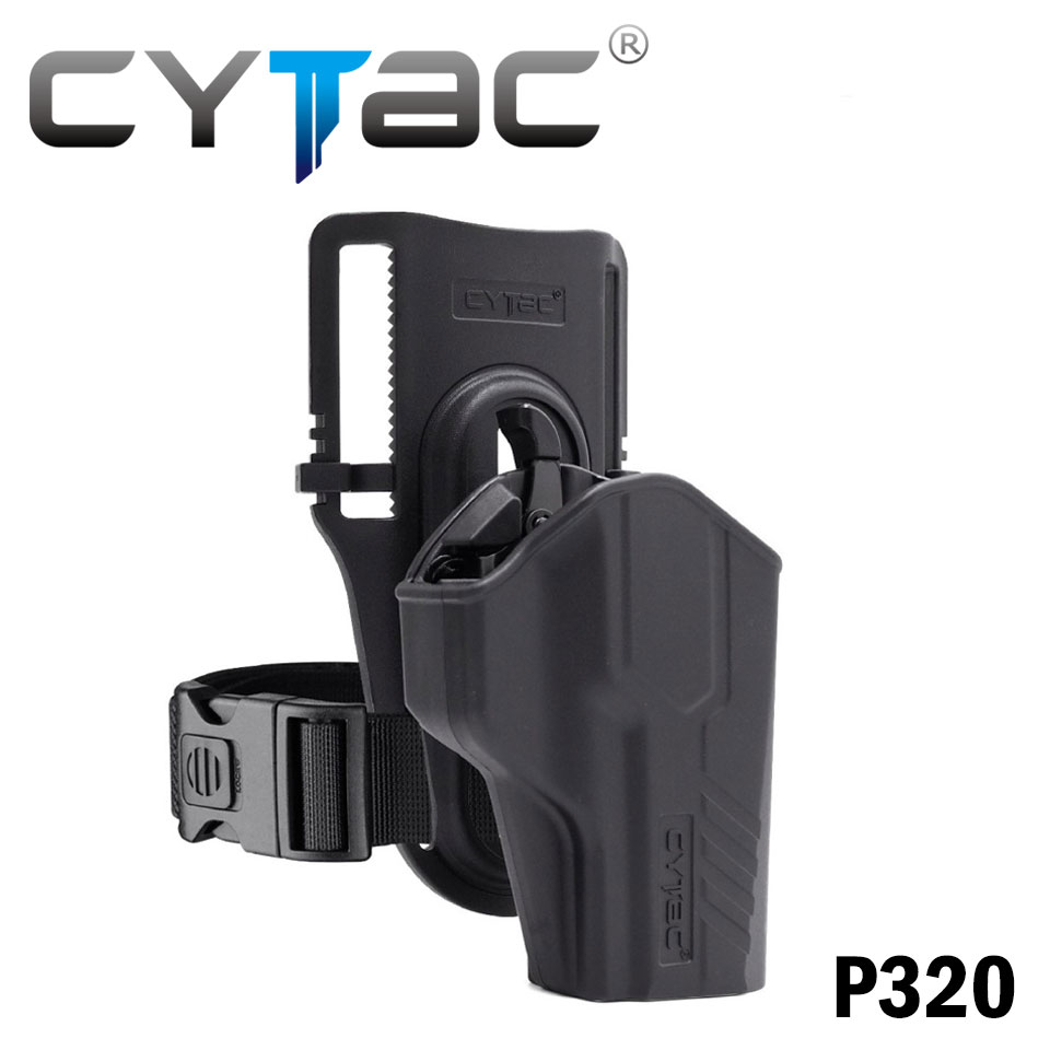 (งานแท้) ซองปืนปลดนิ้วโป้ง + เพลทลดต่ำ + รัดขา ยี่ห้อ Cytac