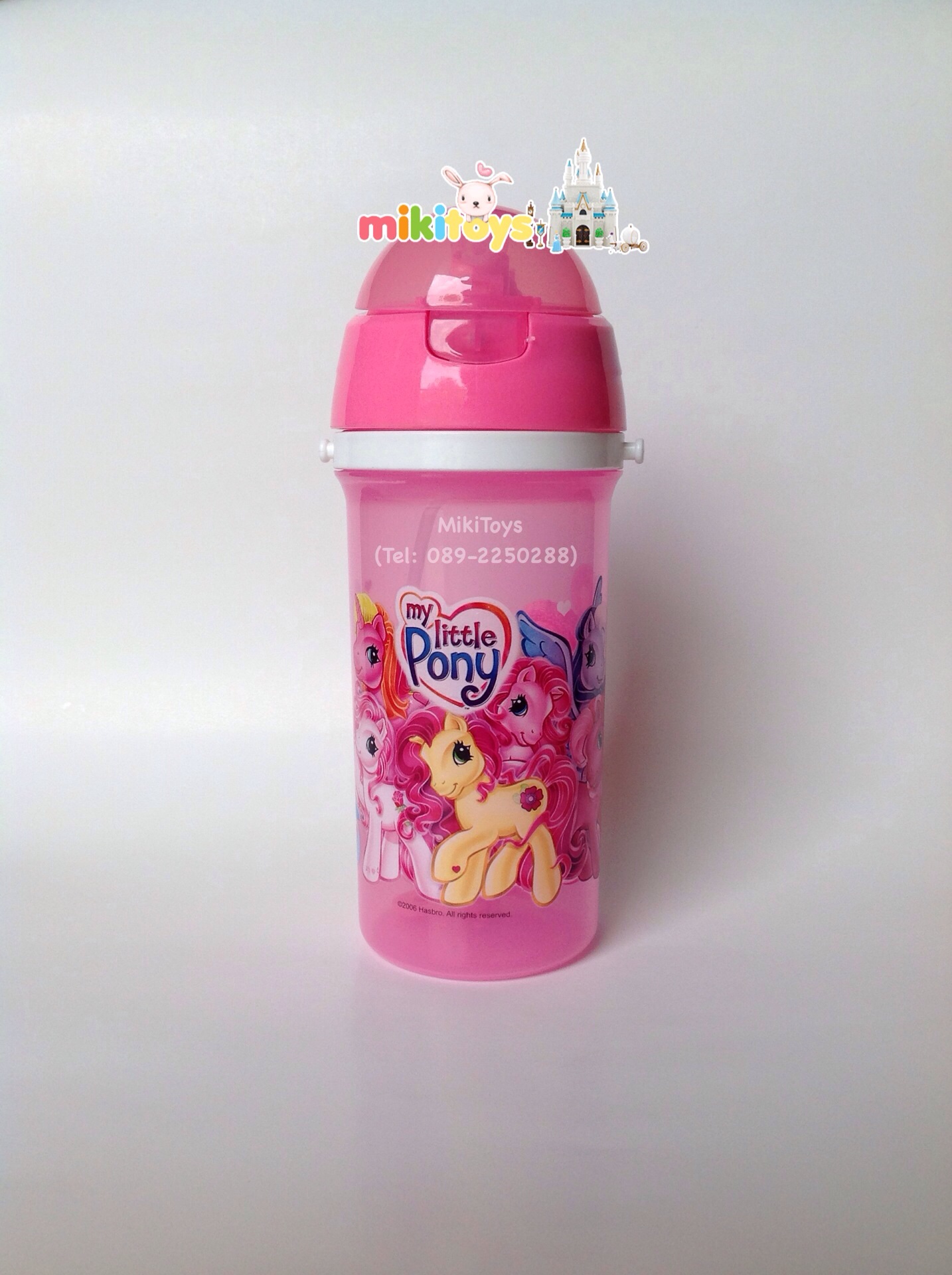 ✅กระติกน้ำมาย ลิตเติ้ลโพนี่ My Little Pony ลายน่ารักมว๊ากๆๆค่ะ ใบใหญ่500ml. #PN/500 รุ่นกดฝาเด้ง สีชมพู
