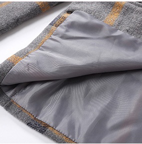 PreOrderคนอ้วน - เสื้อโค้ทกันหนาว ผ้าวูลขนสัตว์ มีซับใน สี : เทา / น้ำเงินแดง