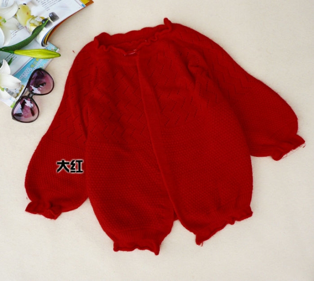 Pre Order - เสื้อกันหนาวแฟชั่นเกาหลี เสื้อคาร์ดิแกน ทรงค้างคาว แขนห้าส่วน สี : สีดำ / สีกากี / สีแดงแตงโม / สีเบจ / สีเขียว / สีเทา / สีแดง