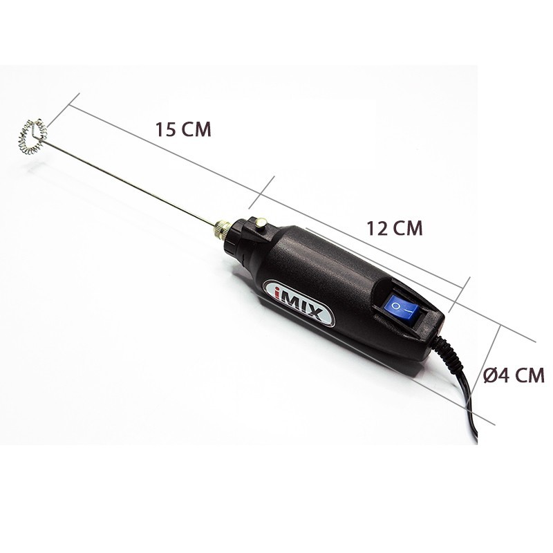 เครื่องตีฟองนม iMix 12V ระะบบไฟฟ้า สีดำปุ่มน้ำเงิน 1610-372