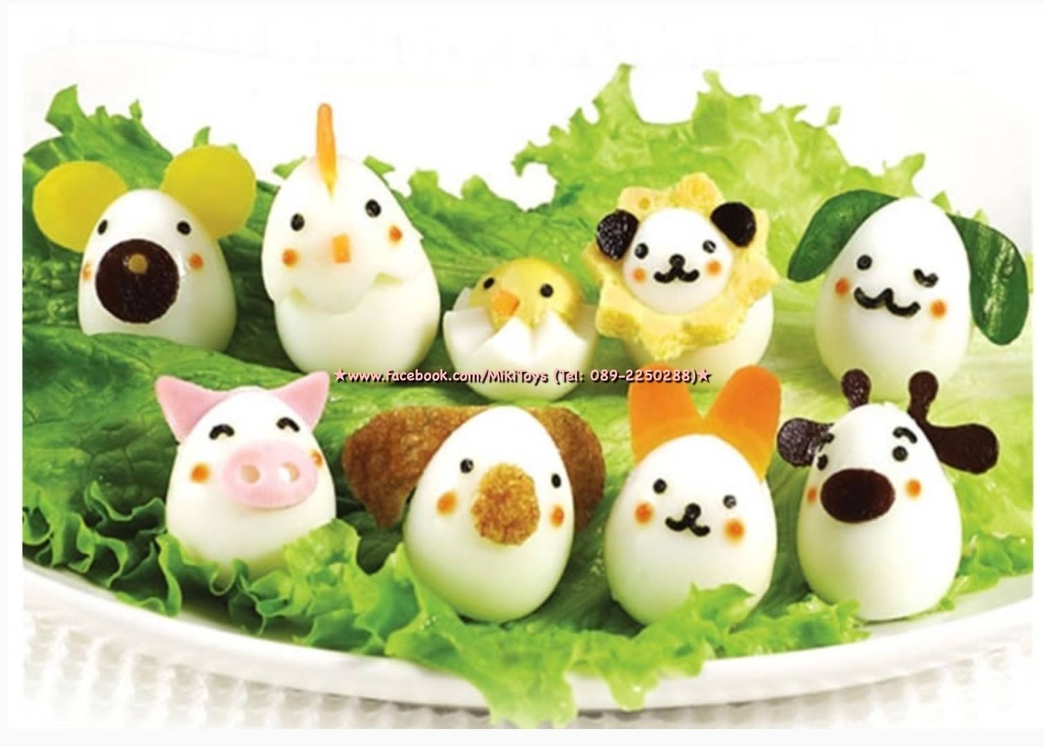 อุปกรณ์แม่พิมพ์สำหรับตกแต่งไข่ต้ม / ไส้กรอก ทำออกมาแล้วน่ารักมากนะคะ