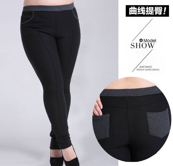 PreOrder - กางเกงเลคกิ้งกันหนาว ผ้าฝ้ายโพลิเอสเตอร์ ด้านในเป็นกำมะหยี่อุ่น ยืด สี : ดำ / กากี / น้ำตาล