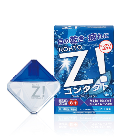 Rohto Z! eyedrop For Contact Lens ยาหยอดตาญี่ปุ่นสำหรับ คอนแทคเลนส์ ความเย็นระดับ8+เย็นมาก ขนาด12ml