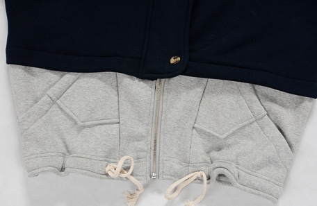 PreOrderไซส์ใหญ่ - เสื้อกันหนาวแฟชั่นไซส์ใหญ่ เหมือนเป็นผ้าสองชิ้น ติดซิปหน้า มีHood อุ่นแน่นอน สี : สีน้ำเงิน / สีดำ