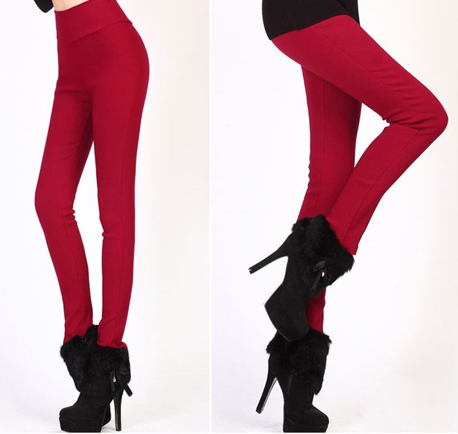 PreOrderคนอ้วน - เลคกิ้งกันหนาวแฟชั่น ผ้าฝ้ายโพลิเอสเตอร์ ข้างในเป็นผ้ากำมะหยี่ ยืดได้อีก สี : น้ำเงิน / ไวน์แดง / ดำ