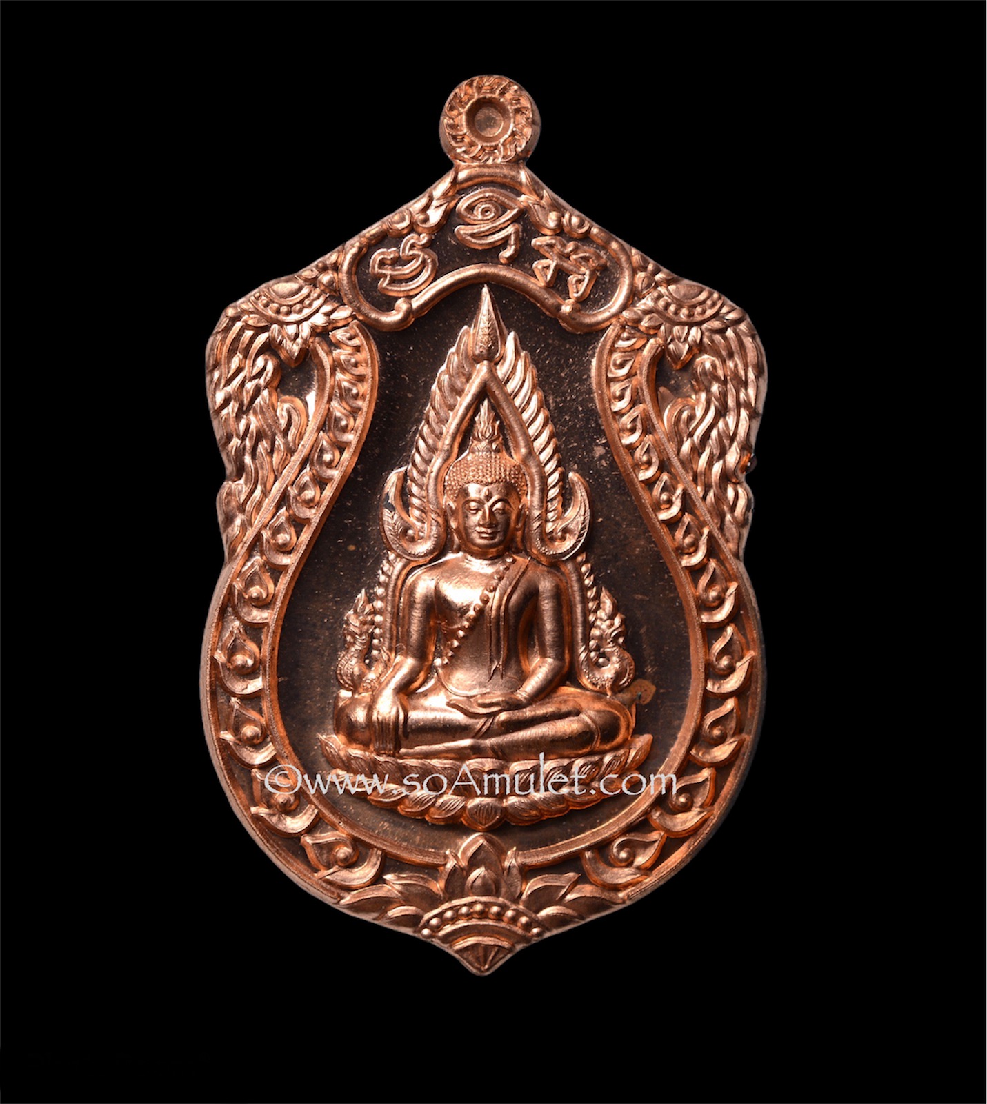 เหรียญปั๊มพระพุทธชินราช รุ่นจอมราชันย์ วัดพระศรีรัตนมหาธาตุ จ.พิษณุโลก เนื้อทองแดง ปี 2555 พร้อมกล่องเดิม