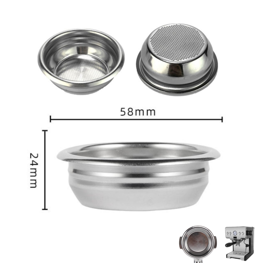 อะไหล่ตะแกรงชงกาแฟ 2 ช็อต (2 shot) ถ้วยกรองก้านชง ขนาด 58 มม. เครื่องชงกาแฟ Gemelai CRM3605 รหัส 2656