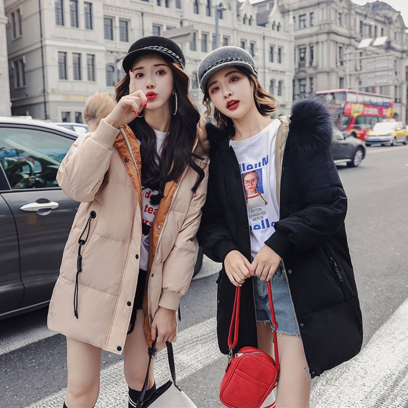 LD010 - เสื้อกันหนาว - เสื้อตัวยาว บุนุ่น หนา มีHoodเฟอร์ สี : เบจ / ดำ / แดง / อิฐ (เฟอร์จะสีต่างกันออกไป ตามรูปนะคะ)