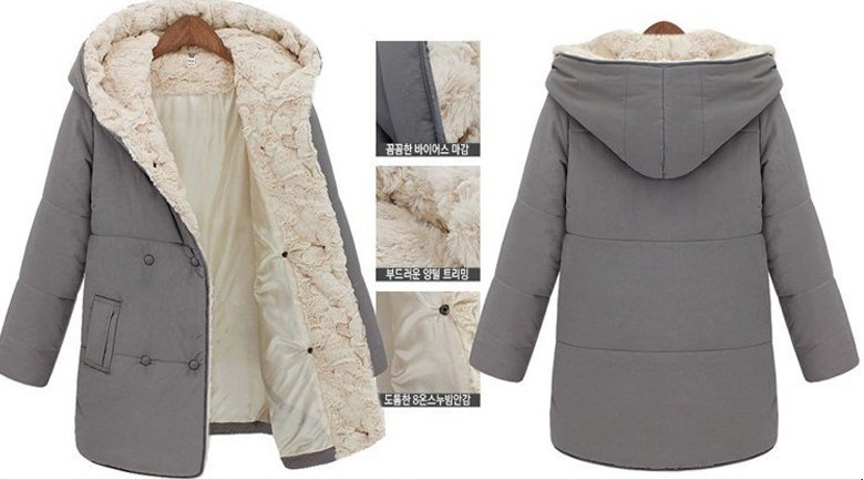 PreOrderไซส์ใหญ่ - เสื้อกันหนาวแฟชั่น คนอ้วน ไซส์ใหญ่ ข้างในเป็นขนเทียม อุ่น หนา เหมาะสำหรับไปเที่ยว ตปท. สี : ดำ / เทา