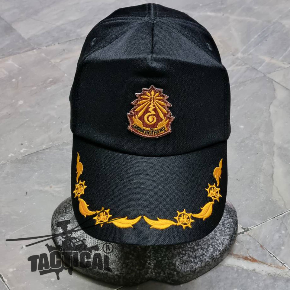 หมวกแก๊ป ซิปหลัง อปพร. ดำ เมตตากล้าหาญ 1 ช่อ / 2 ช่อ