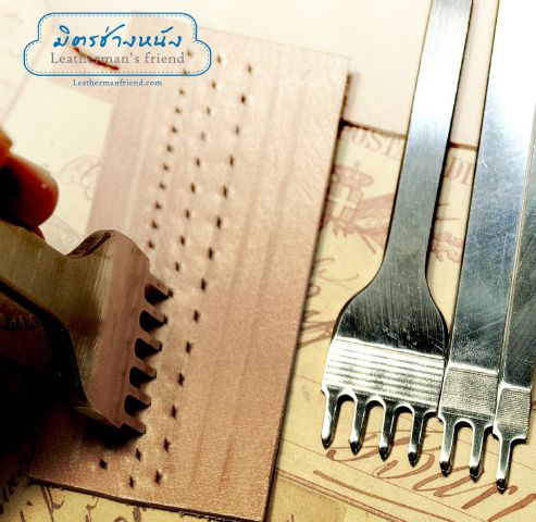 ชุดส้อมตอก ระยะฟันห่าง 4 มิล ระยะฟันกว้าง 2.0 มิล ส้อม 1+2+4+6 ฟัน รุ่นเหรียญทอง เหล็กขาวแข็ง