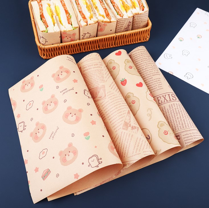 กระดาษไขรองอาหาร (Greaseproof paper) เคลือบกันน้ำ-น้ำมัน ขนาด 28x38 ซม. แพ็ค 200 ชิ้น