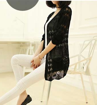 Pre Order - เสื้อคลุมกันหนาวแฟชั่นเกาหลี เวตเตอร์ถัก แบบบาง สี : สีเขียว / สีฟ้า / สีเบจ / สีดำ / สีกุหลาบ / สีชมพู / สีเหลือง