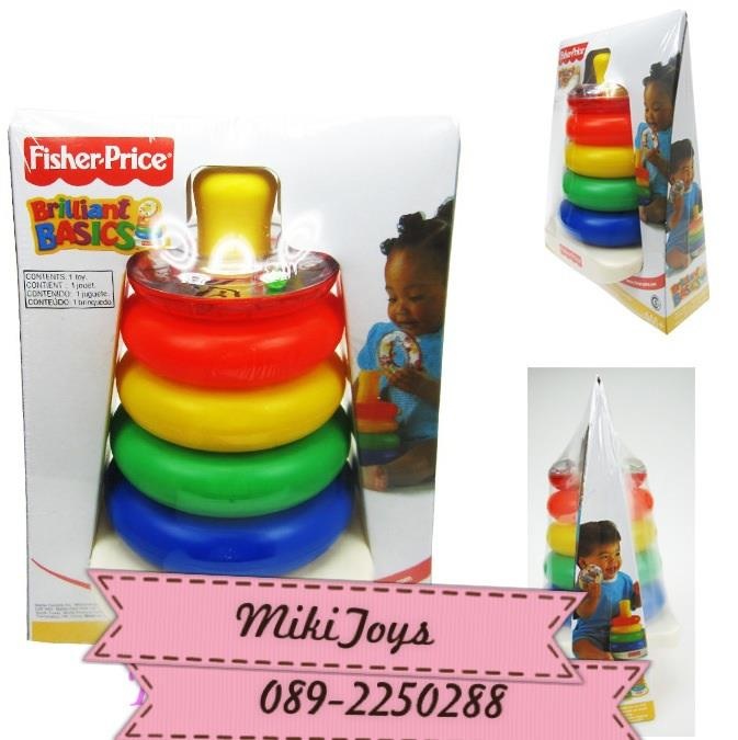 ห่วงเรียงซ้อน Fisher Price Brilliant Basics™ Rock-a-Stack®บล็อคต่อวงกลมสีรุ้ง ส่งฟรี^^