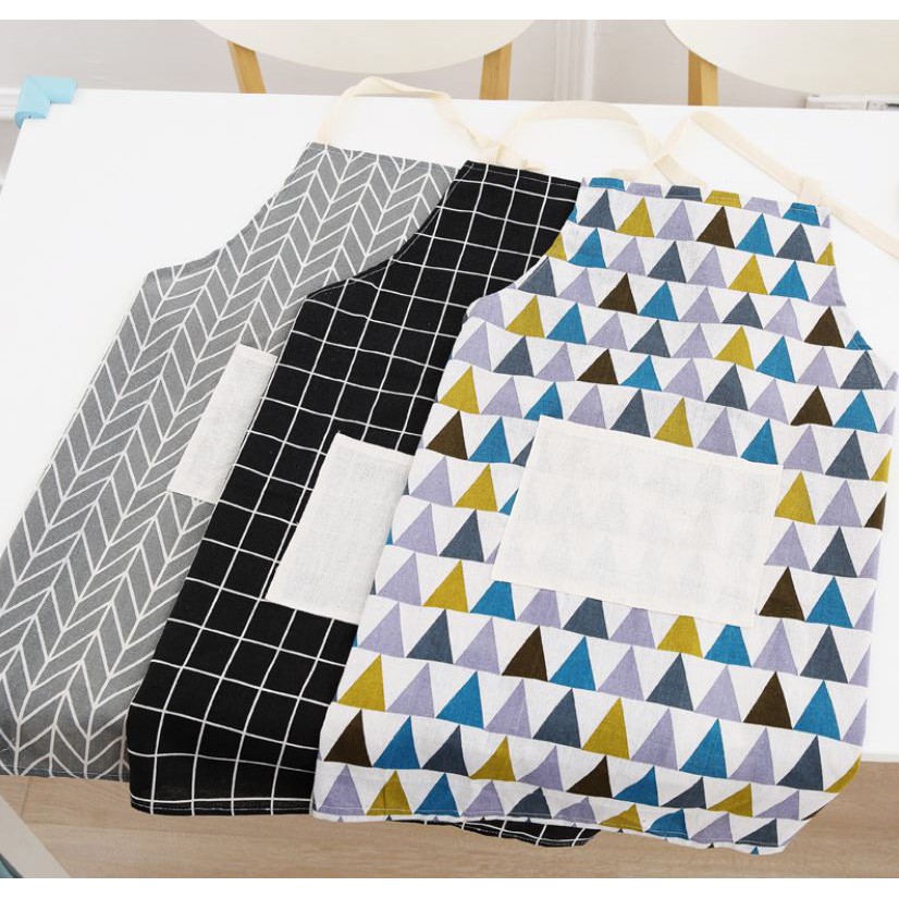 Akachan ผ้ากันเปื้อนสำหรับผู้ใหญ่ ลายกราฟฟิคสามเหลี่ยม