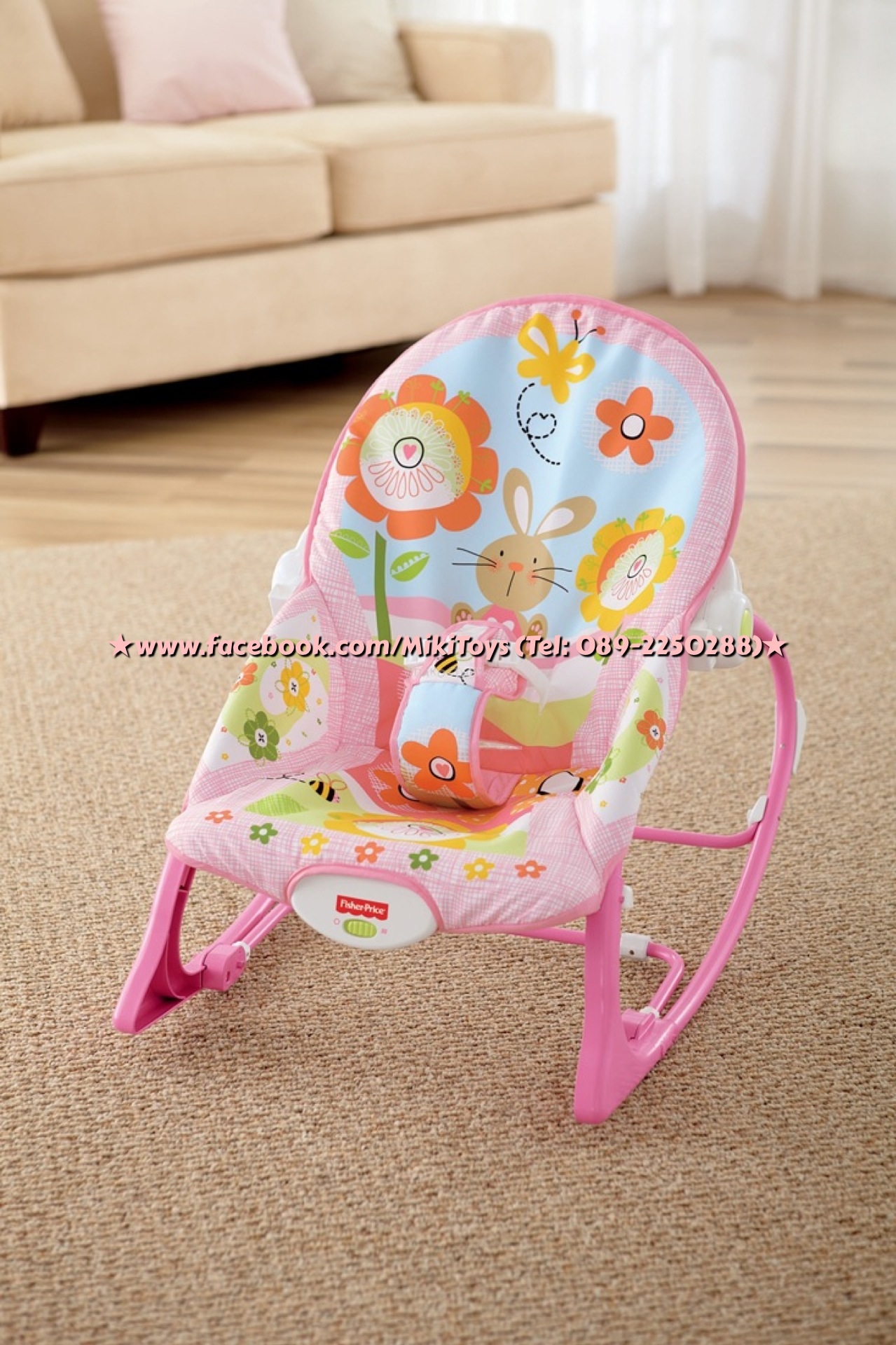 เปลโยก/เก้าอี้โยก fisher-price infant-to-toddler rocker bunny ลายดอกไม้ สวยหวาน น่ารักที่สุดจ้า