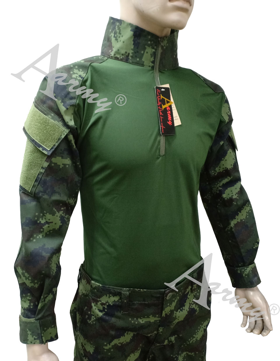 เสื้อ Combat Shirt ดิจิตอลทบ. กลางเขียว