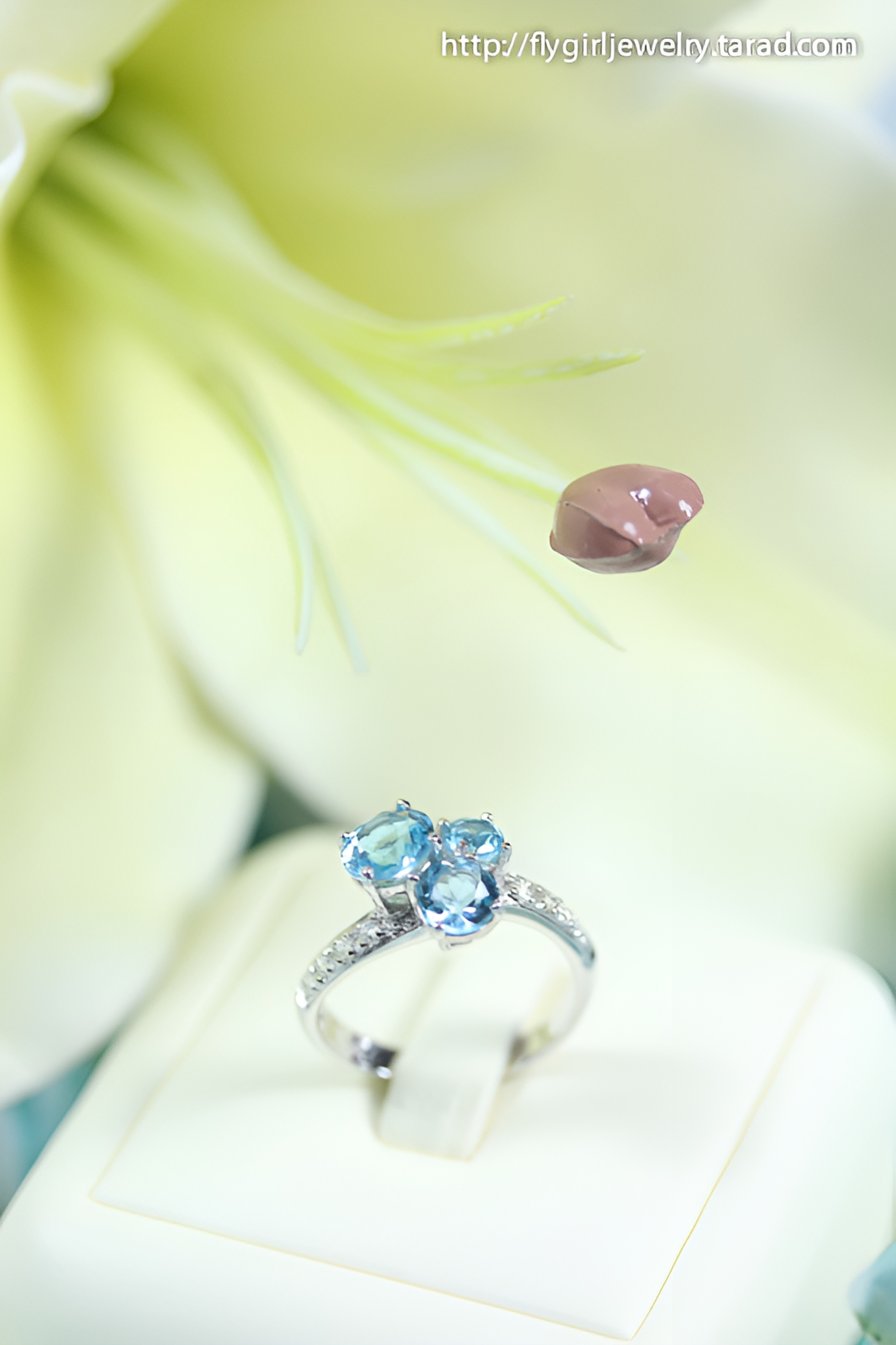 แหวนเงินแท้ พลอยบลูโทแพสแท้(ราศีธนู)