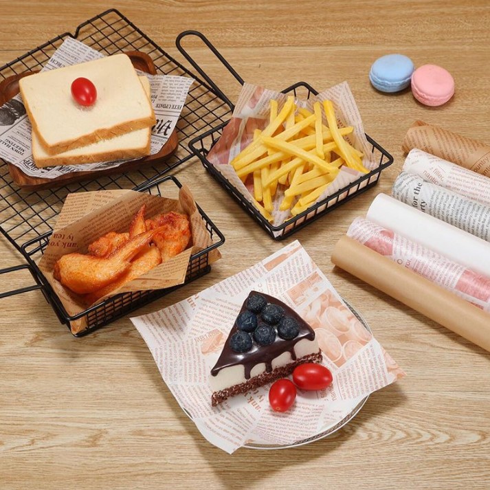 กระดาษไขรองอาหาร (Greaseproof paper) เคลือบกันน้ำ-น้ำมัน (แพ็ค 490-500 ชิ้น)
