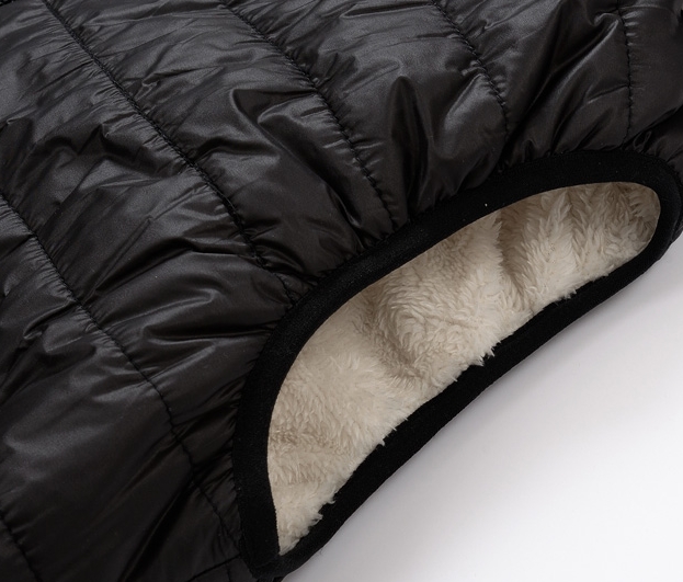 PreOrderคนอ้วน - เสื้อกั๊กแฟชั่น ผ้าร่มด้านนอก ด้านในขนสัตว์ มีHood สีดำ